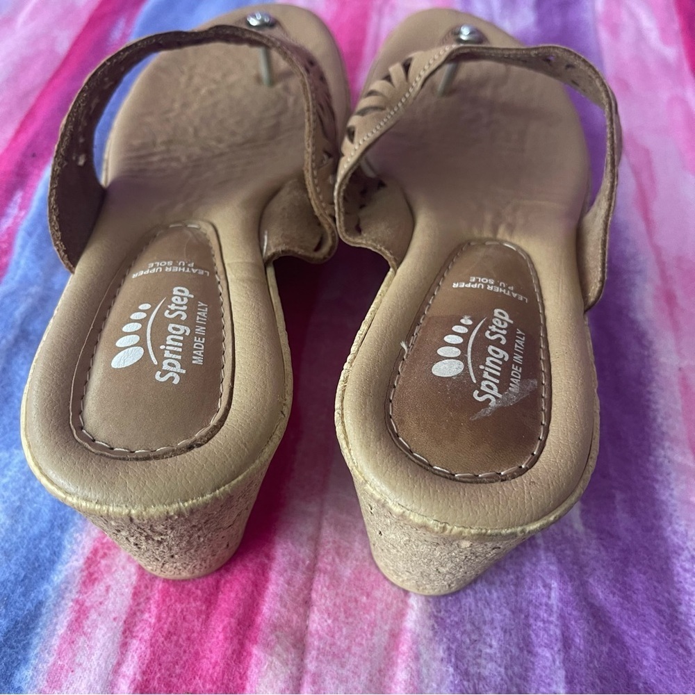 Spring Step Wedge Sandals leather insole made in Italy size EU 41 US 10-10.5 - Picture 5 of 7